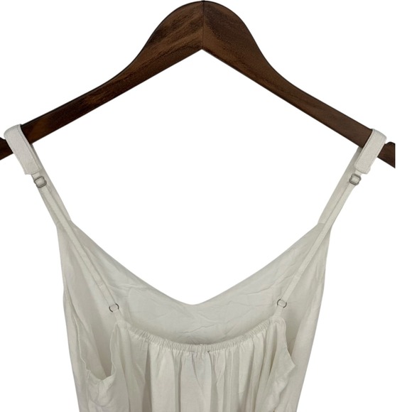 Splendid White Linen Blend Maxi Dress Beach Bohemian Minimalist Cottagecore M - Picture 6 of 10